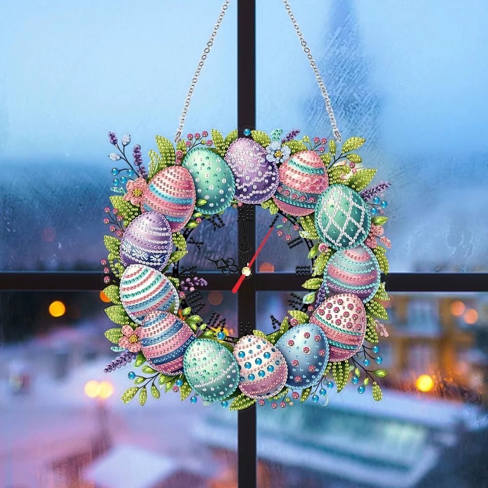 DIY Butterfly Acrylic Special Shape Diamond Painting Clock Pendant Kit