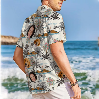Custom Face Hawaiian Shirts Personalized Men Hawaiian Button Up Shirts Custom Face Shirts Summer Gifts Anniversary