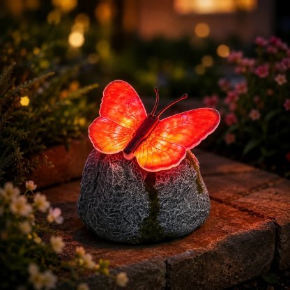 🥳SUMMER HOT SALE ✨🦋Illuminated Butterfly Stone Garden Light