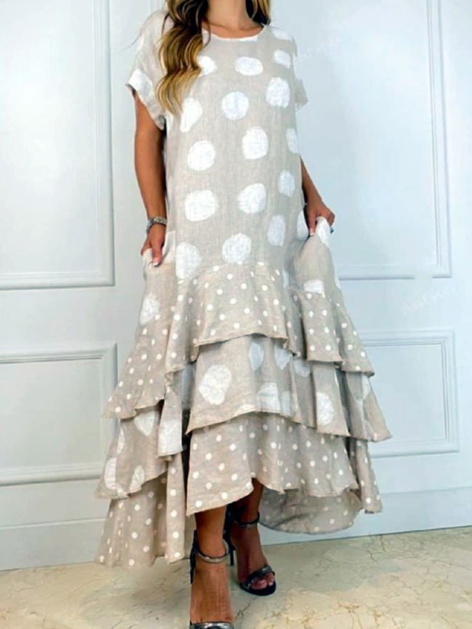 Polka Dot Layered Swing Dress
