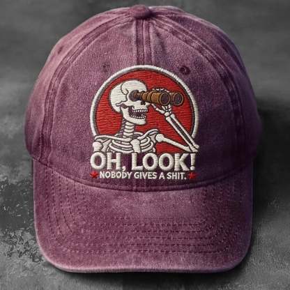 💀 “Oh, Look! Nobody Gives a Shit.” Skeleton Scout Cap