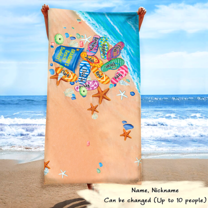 Beach Towel For Grandma, Beach Love Gift For Grandma Beach Buddies And Kids, Summer Beach Towel