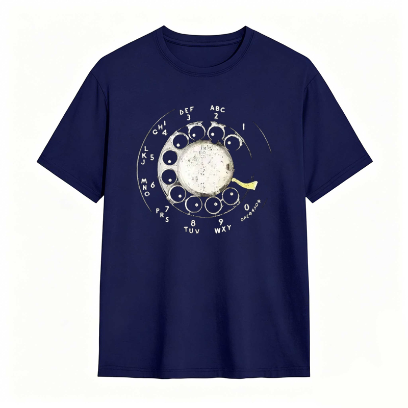 Vintage Rotary Phone Dial Pattern T-Shirt