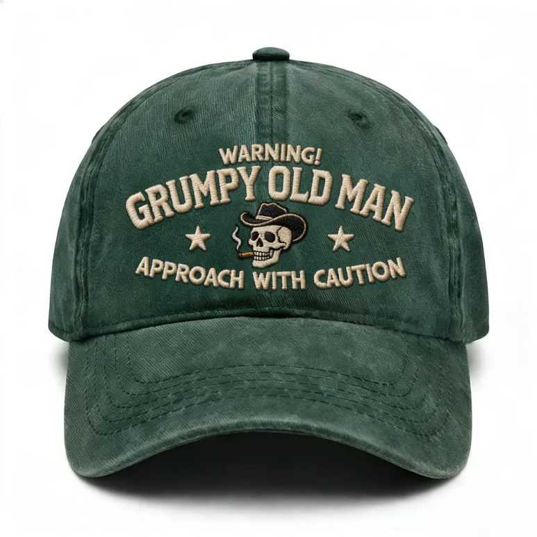 Warning Grumpy Old Man Embroidery Cap