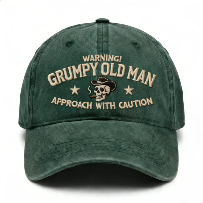 Warning Grumpy Old Man Embroidery Cap