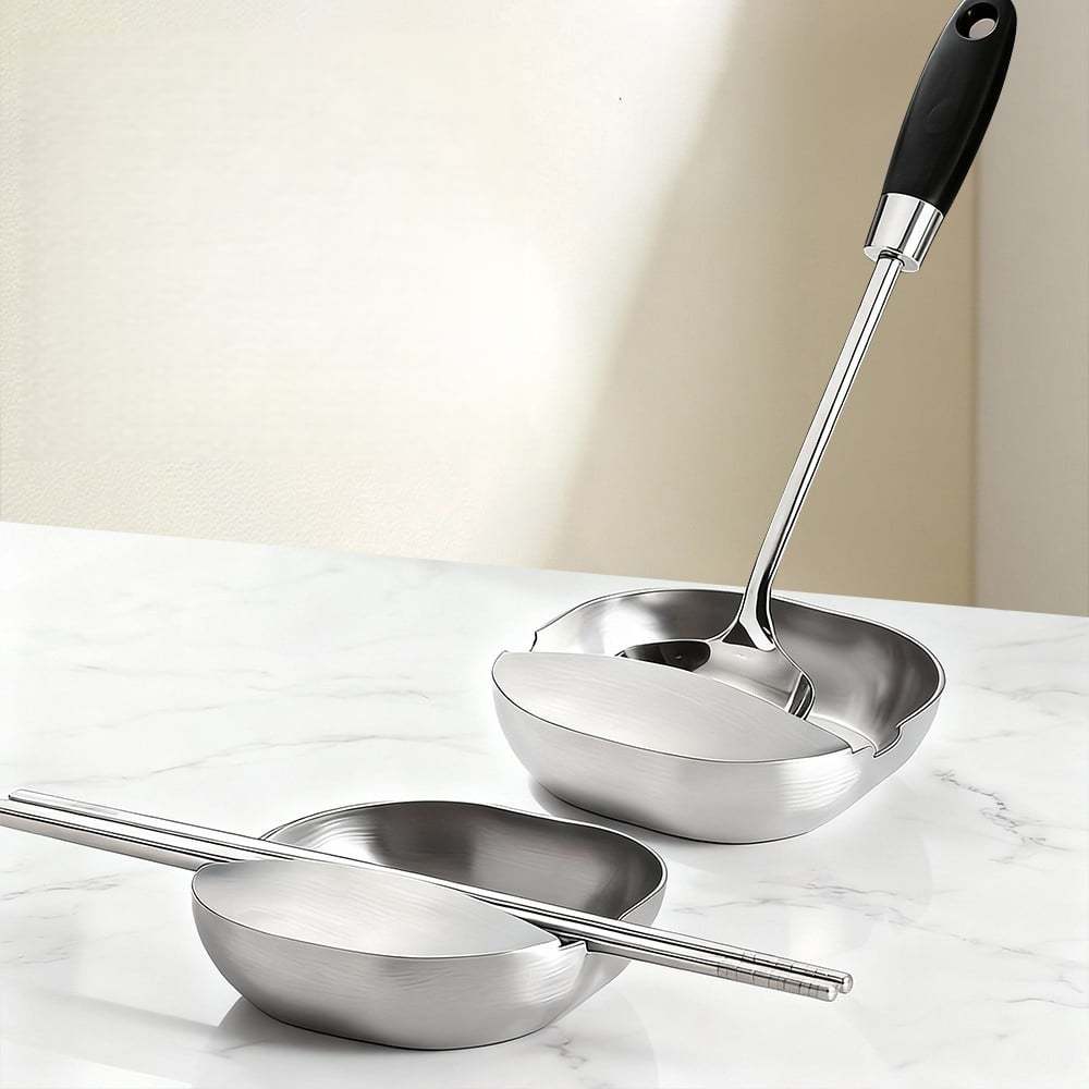304 Stainless Steel Spoon Rest & Multipurpose Kitchen Utensil Holder