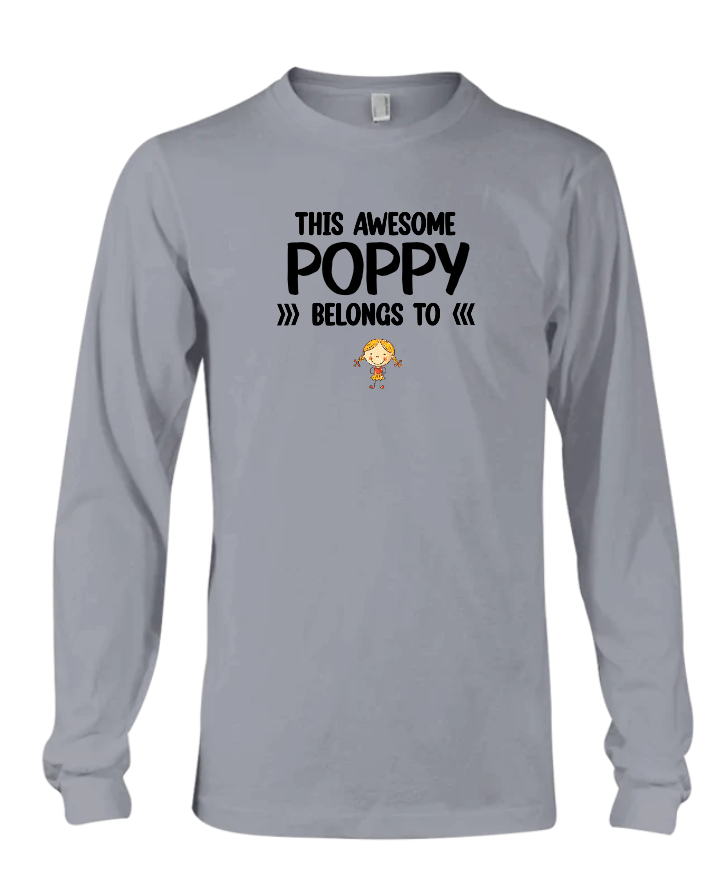 This Awesome Poppy Belongs To, Custom Poppy And Kids, Grandpa Gift TH