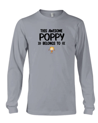 This Awesome Poppy Belongs To, Custom Poppy And Kids, Grandpa Gift TH