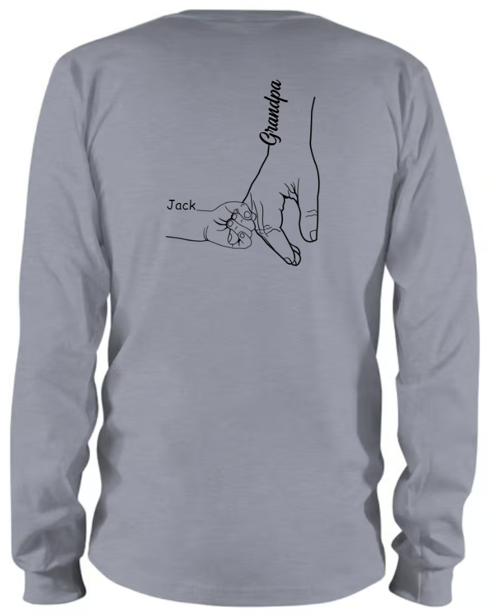 Personalized Grandpa Hand With Grandkids Father's Day 2024