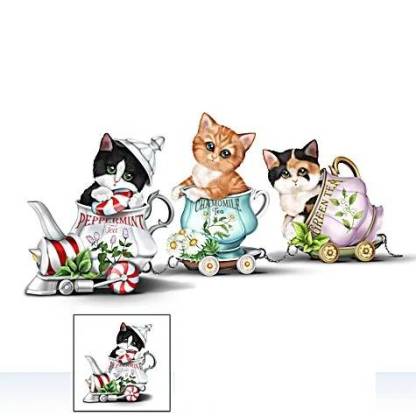 Kitten Teacup Train Figurine Collection