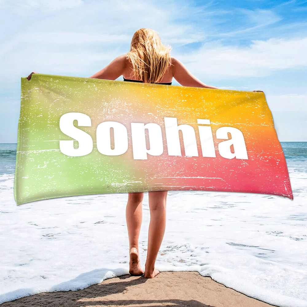 Personalized Summer Beach Towels, Flowers Gifts Kids, Custom Nickname And Kids, Summer Beach Towels