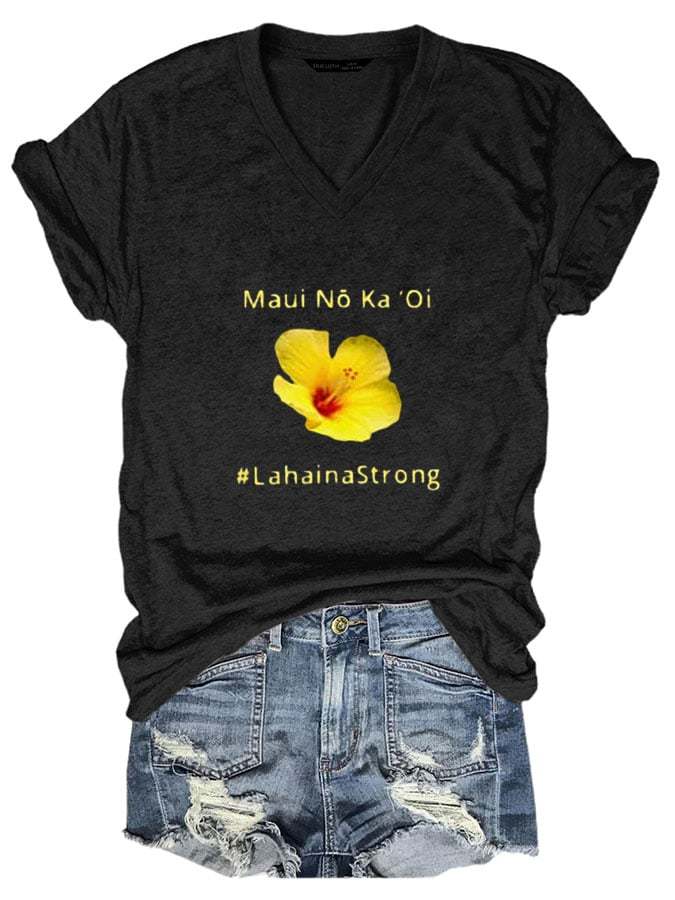 Women's Lahaina Strong V Neck T-Shirt