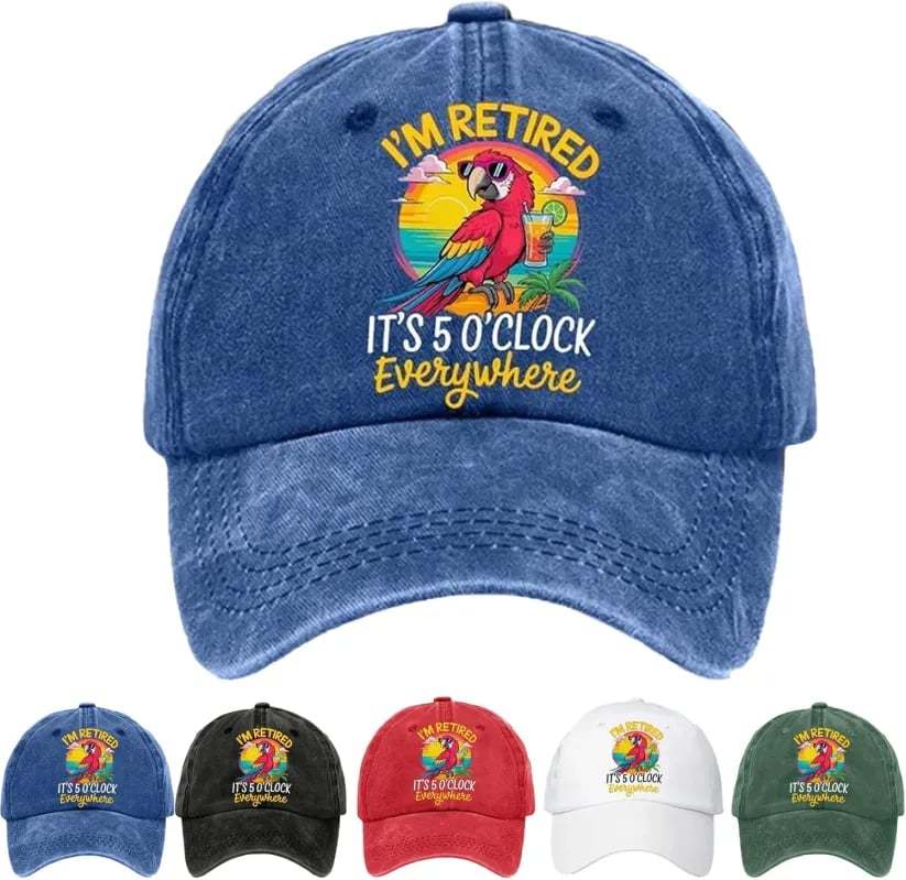 Happyhour Cap-Adjustable Cotton Breathable Baseball Cap-Retirement Gif