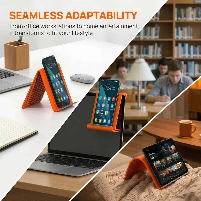 Flexible Silicone Stand - Aerospace Aluminum Core, Multi-Angle Adjustable, Universal for All Smart Devices