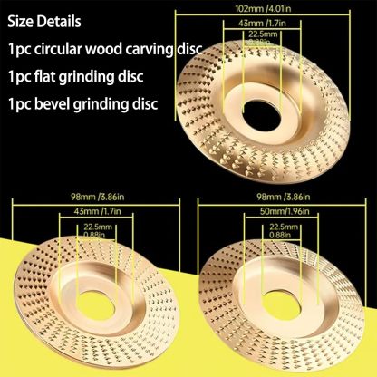 3PCS Wood Carving Disc Set
