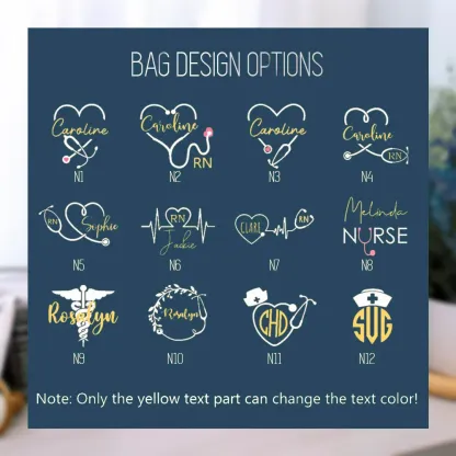 Bag Color Personalized Nurse Tote Bag with Zipper Nurse Week Appreciation Graduation Gift