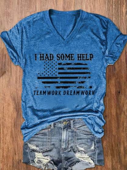 Women's I Had Some Help Print V-Neck T-Shirt