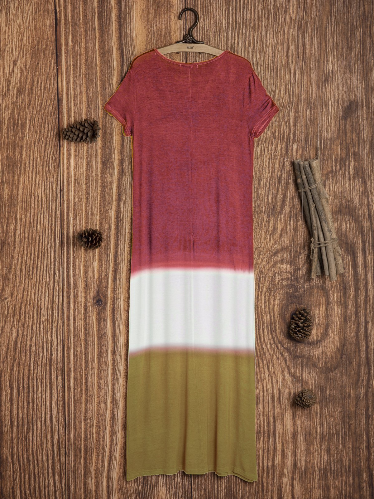 Striped Cotton-Blend Casual Short Sleeve Dresses