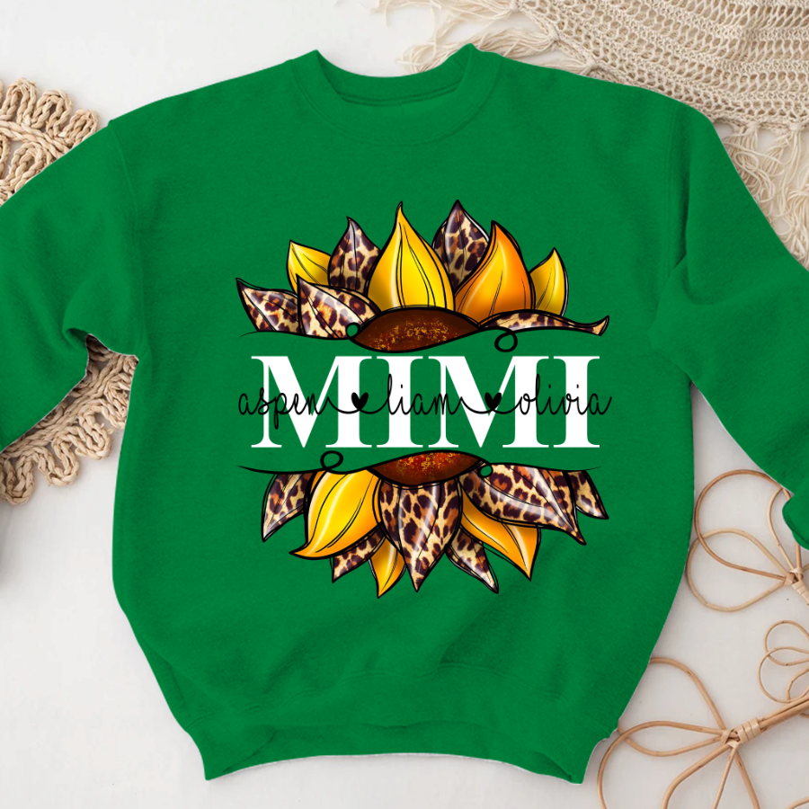 Leopard Yellow Sunflower Mimi And Kids CL01 Sweatshirt