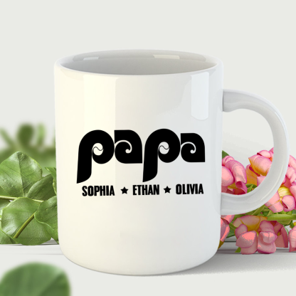 Personalized Papa And kids CL01 Mug