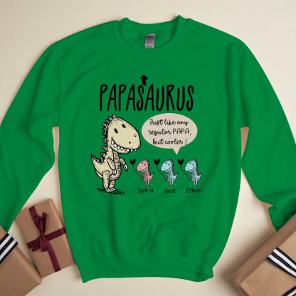Personalized Papa saurus cute with grandkids Sweatshirt