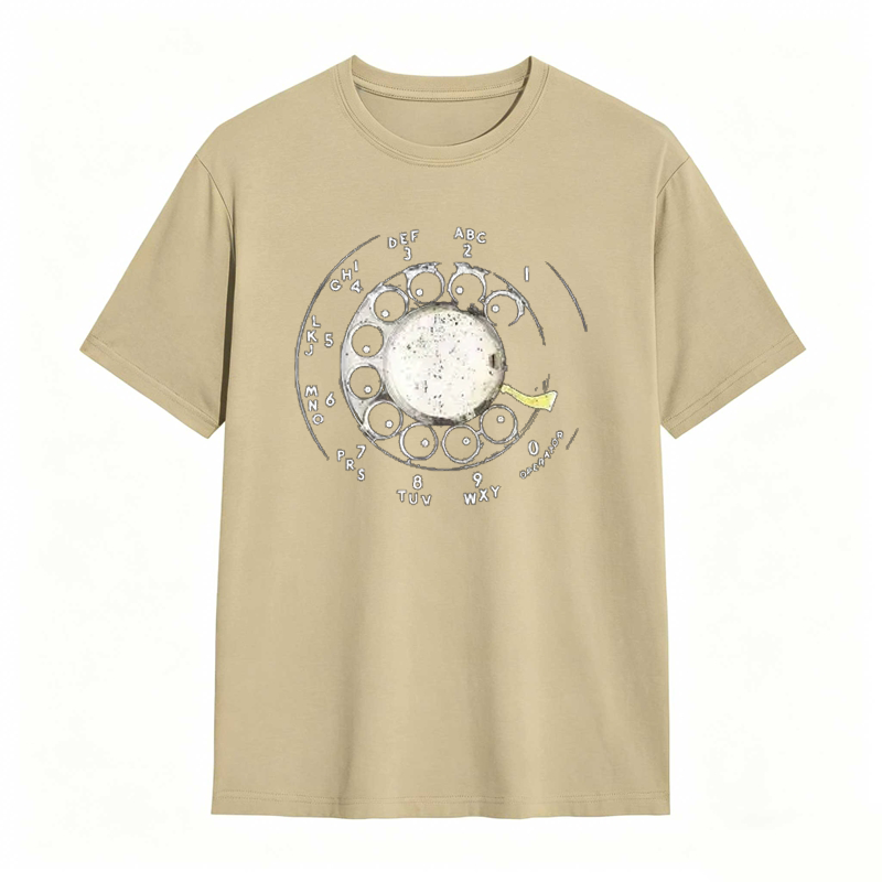 Vintage Rotary Phone Dial Pattern T-Shirt