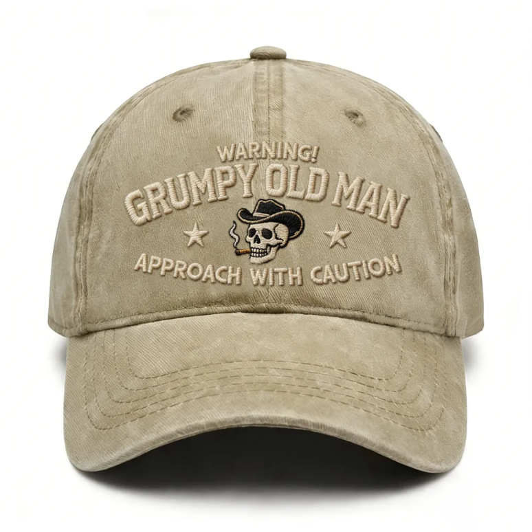 Warning Grumpy Old Man Embroidery Cap