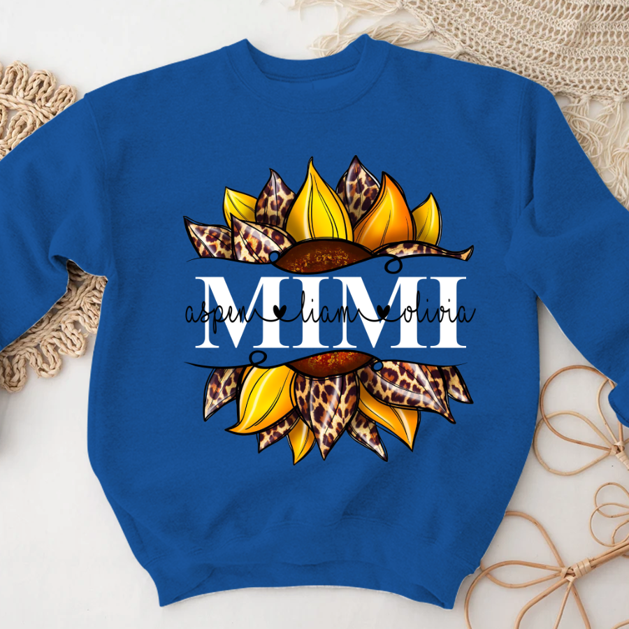 Leopard Yellow Sunflower Mimi And Kids CL01 Sweatshirt