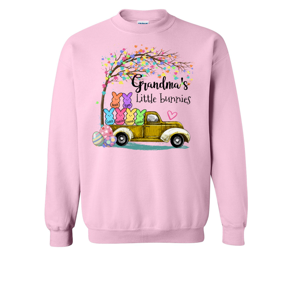 Custom Grandma Little Bunnies Cute Easter Day Sweatshirt