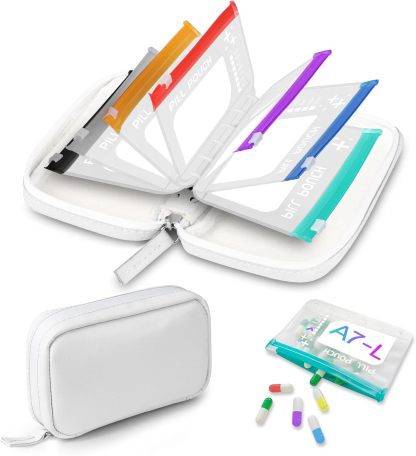 🏆💊Flash Sale⚡ Waterproof Pill Organizer Pouch Set – 14 Removable, Color-Coded Bags, Easy to Label & Refill🔥 Buy 2 Free Shipping