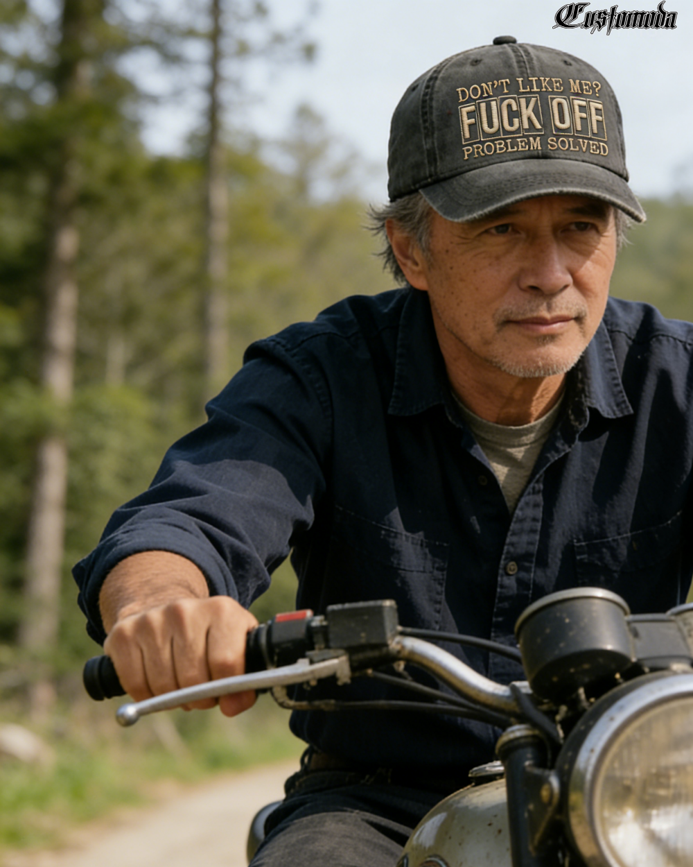 Don't Like Me?Fuck Off Problem Solved Embroidery Cap