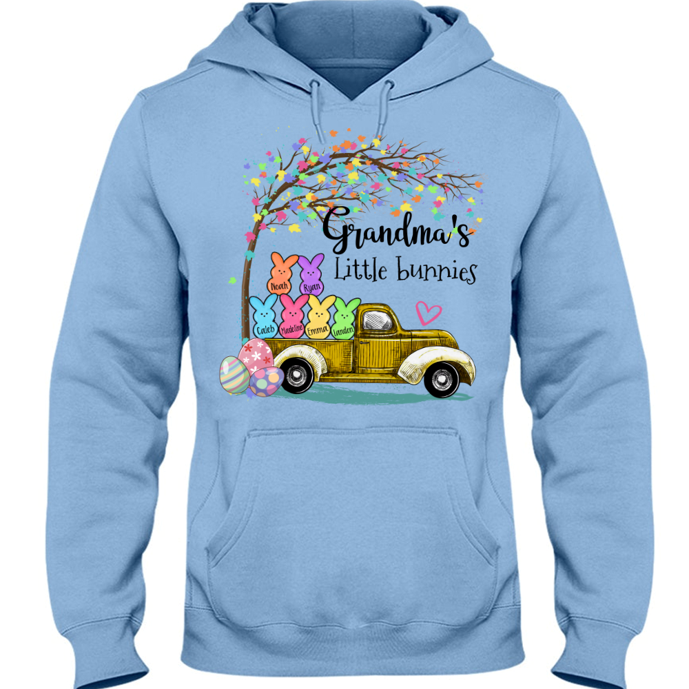 Custom Grandma Little Bunnies Cute Easter Day Hoodie