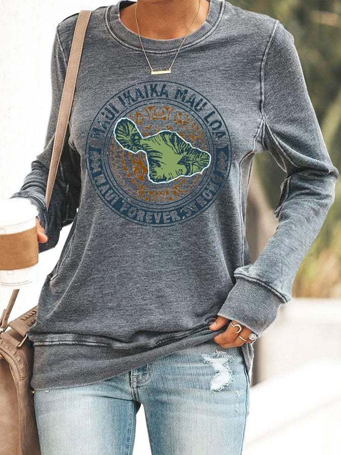 Women's Maui Forever Strong Ikaika Printed Sweatshirt