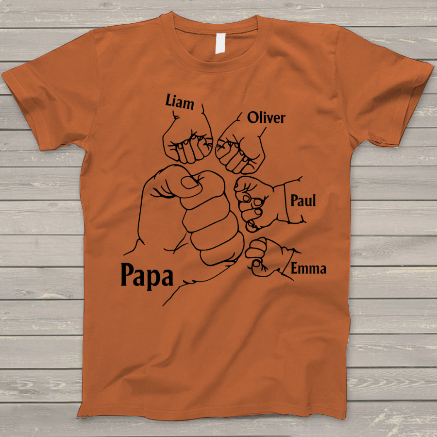 Papa And Kids Hand, Birthday Gift For Papa T-Shirt