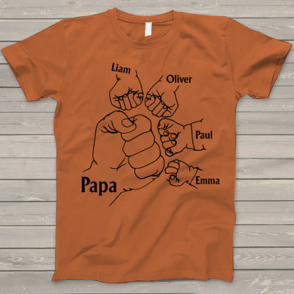 Papa And Kids Hand, Birthday Gift For Papa T-Shirt