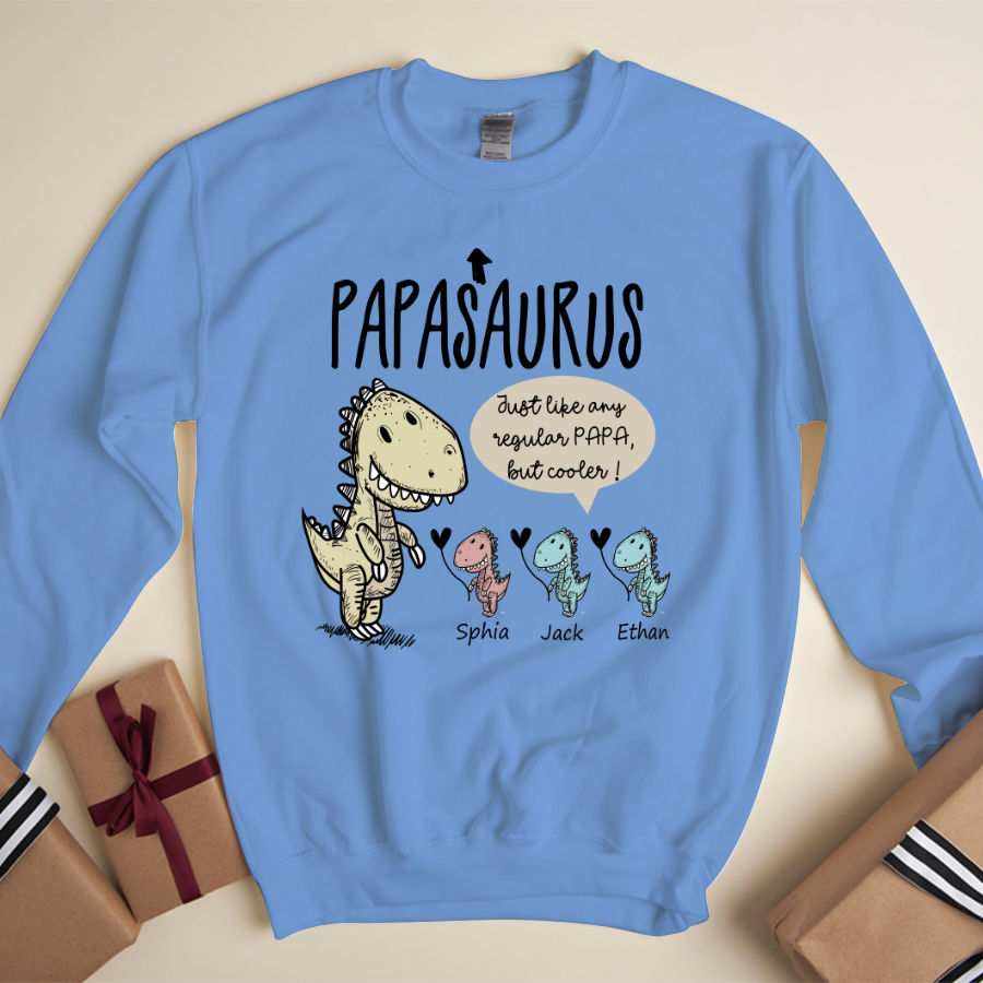Personalized Papa saurus cute with grandkids Sweatshirt