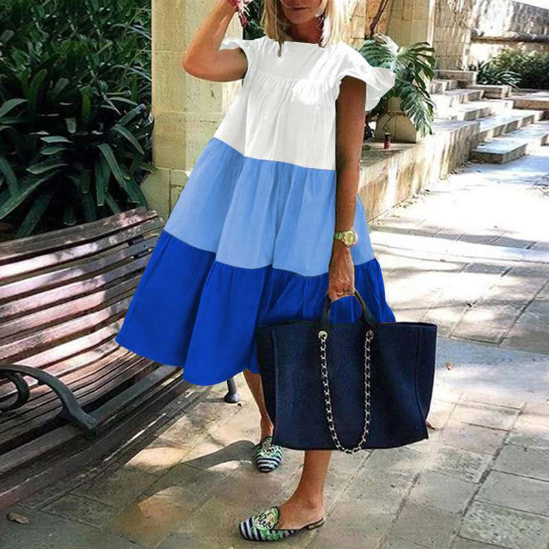 Women Summer  Holiay Vintage Ruffled Party Dresses