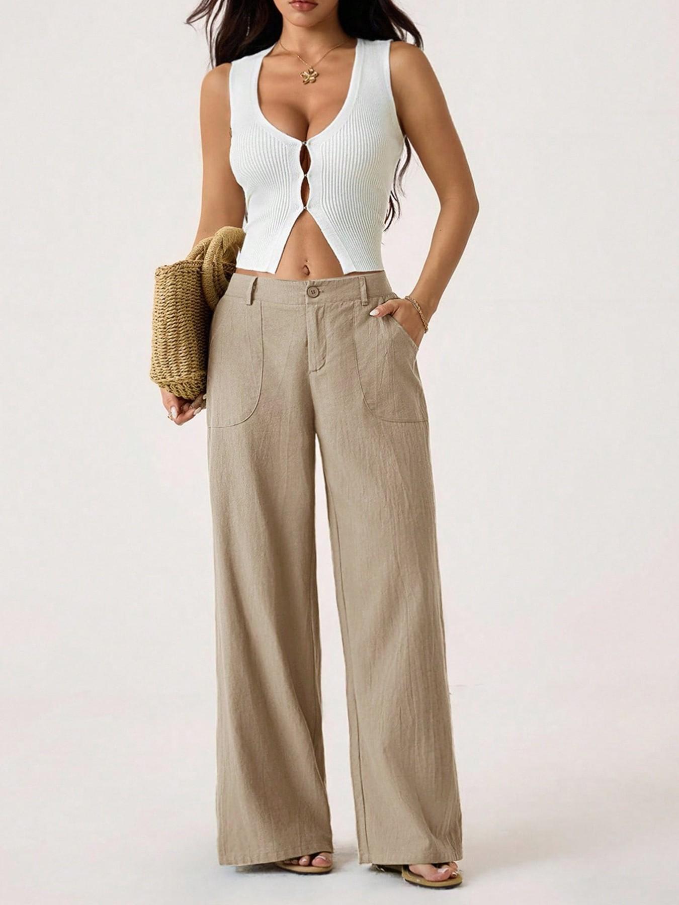 Women's Classical Cotton-Linen Palazzo Pants