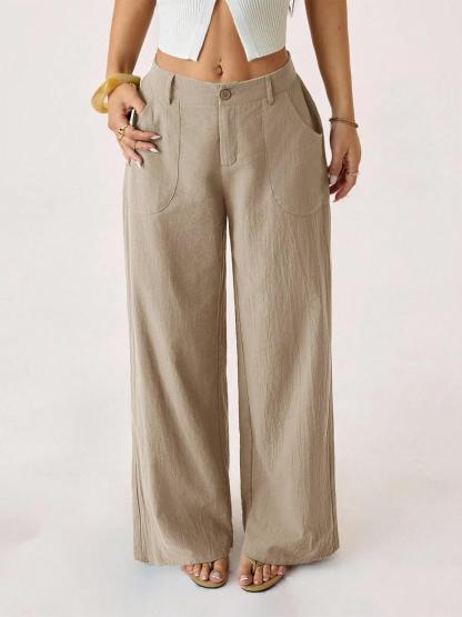 Women's Classical Cotton-Linen Palazzo Pants