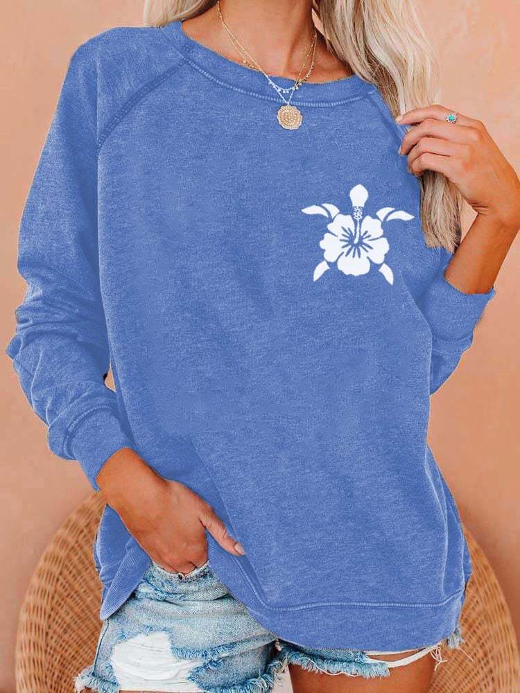 Women's Hawaiian Turtle Print Casual Sweatshirt