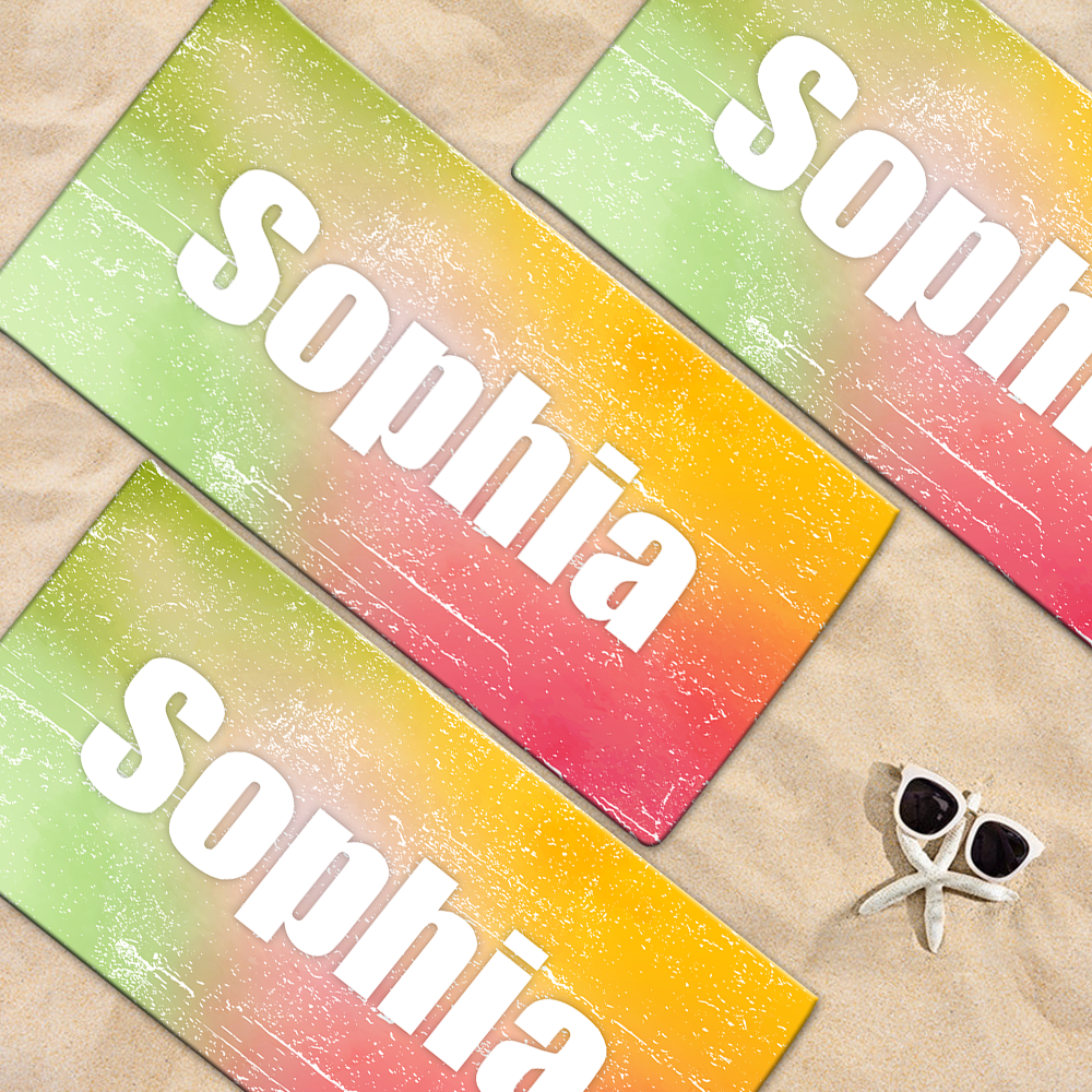 Personalized Summer Beach Towels, Flowers Gifts Kids, Custom Nickname And Kids, Summer Beach Towels