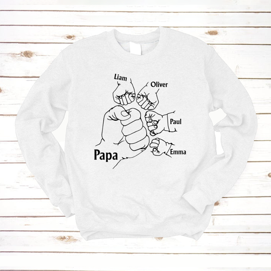 Papa And Kids Hand, Birthday Gift For Papa Sweatshirt