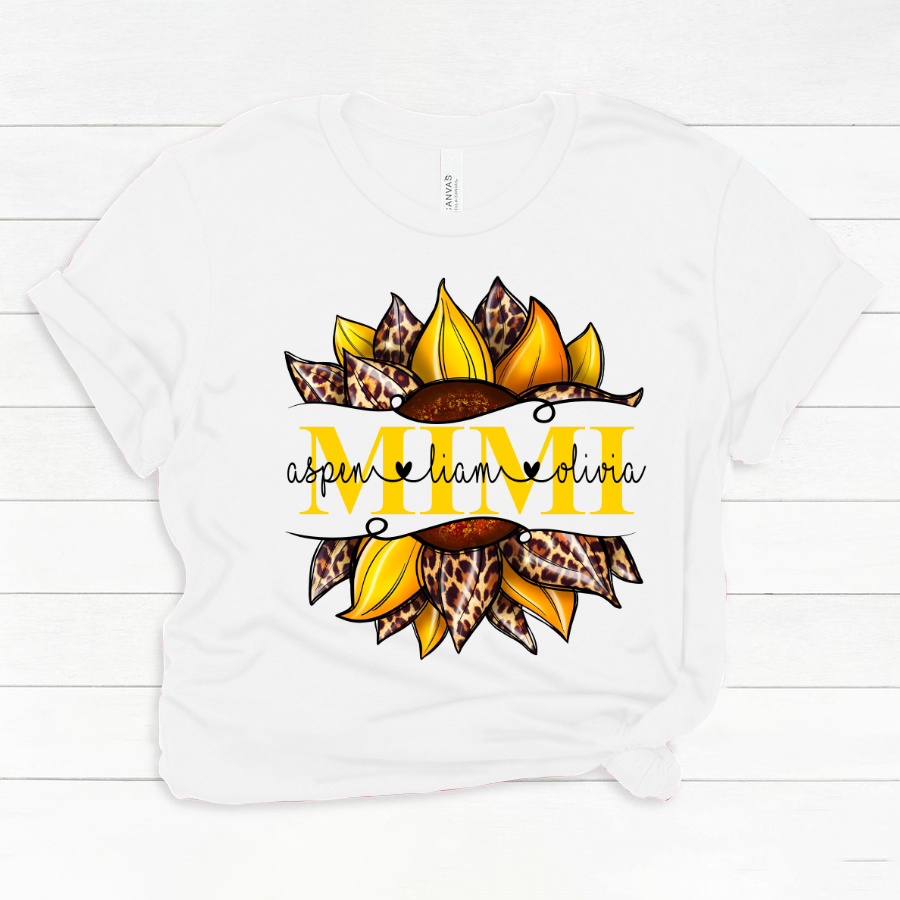 Leopard Yellow Sunflower Mimi And Kids CL01 Classic Canvas