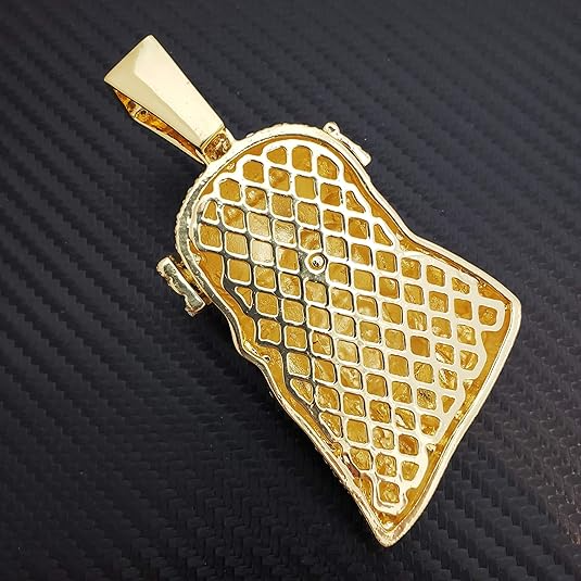 Hip Hop Iced Lab Diamond Gold plated Large Jesus Head Pendant