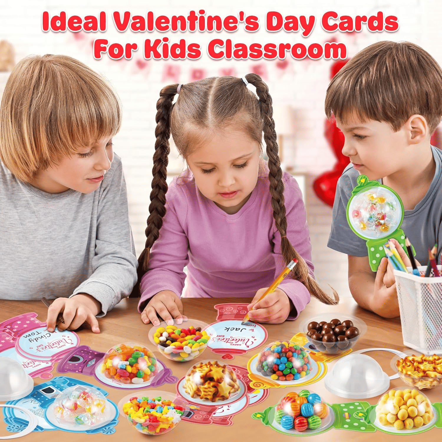 Candy Cards Gift Set | 36/18 Pcs with Plastic Domes, DIY Treat Holders for Classroom Exchange, Kids & Couples 💝🎁🍬