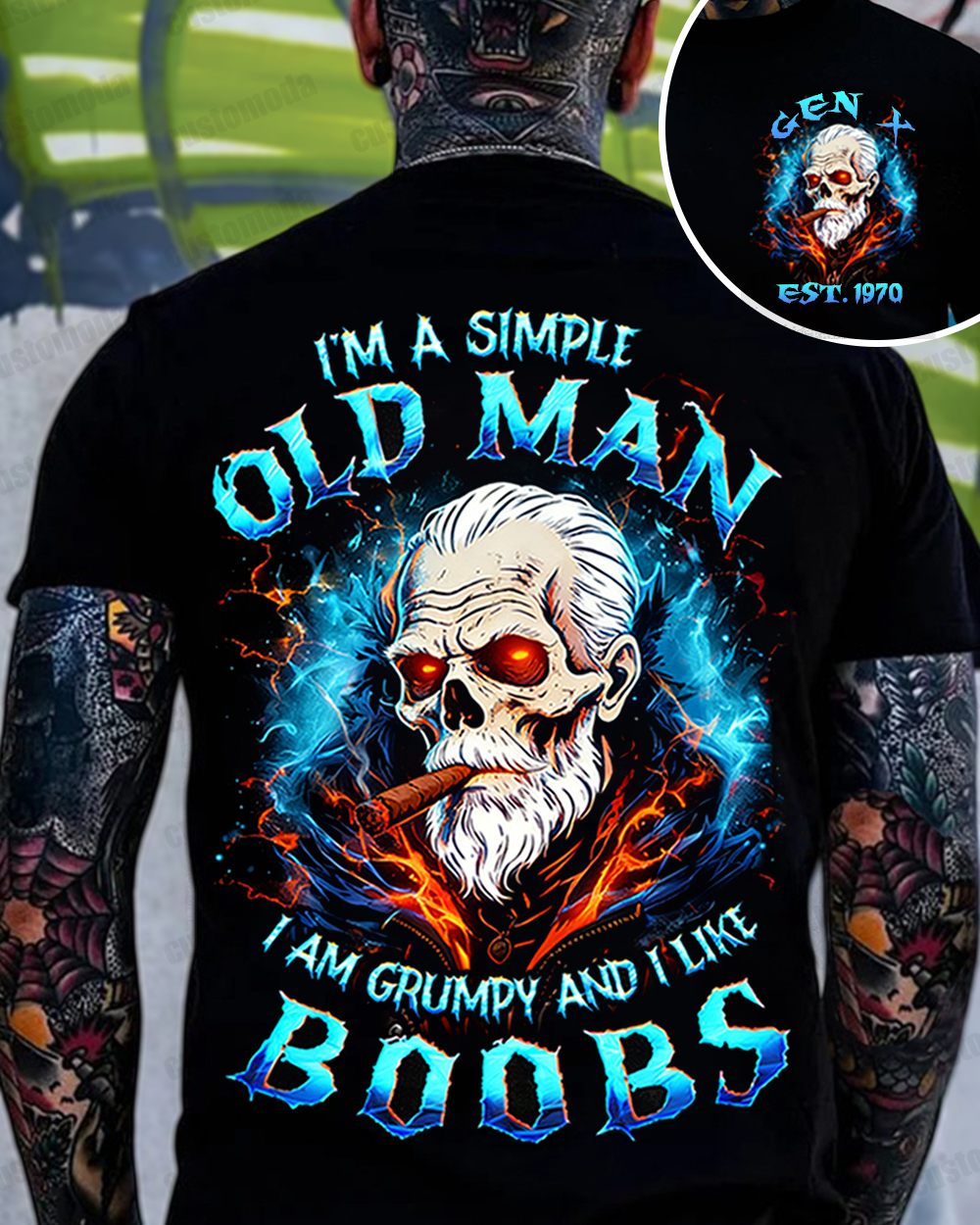 I'm A Simple Old Man I Am Grumpy And I Like Boobs Custom Year Sweatshirt/T-shirt/Hoodie