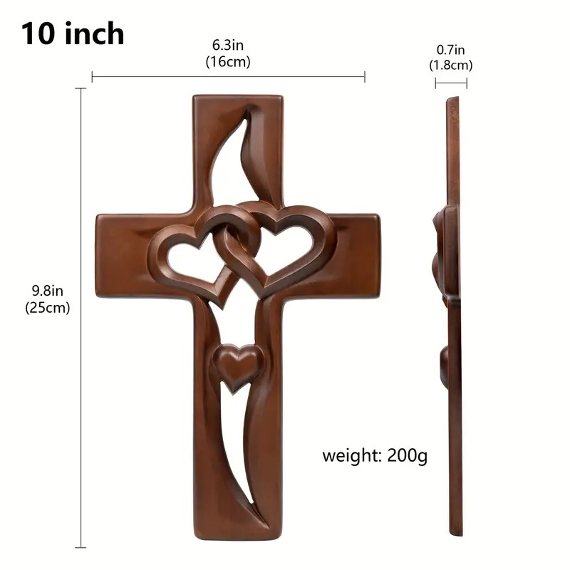 ️100% Handmade Intertwined Hearts Wooden Cross