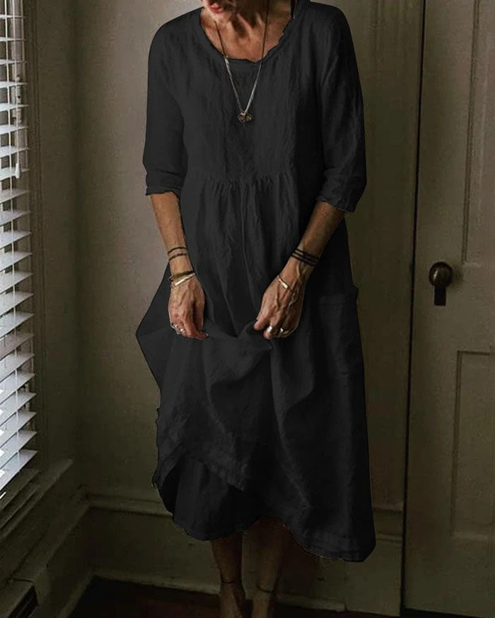 Casual Round Neck Long Dress