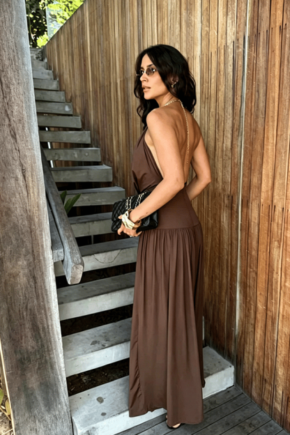 Halter-Neck Backless Bodysuit & Wide Leg Pants Set（Buy 2 Free Shipping）