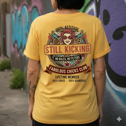 Still Kicking & Fabulous: Lifetime Member Attitude Custom Year Of Birth Women's V-neck long sleeve, V-neck, Sweatshirt, Hoodie